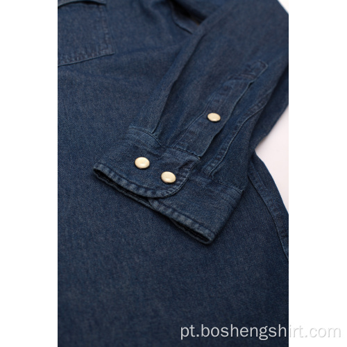 Camisas jeans masculinas com botões